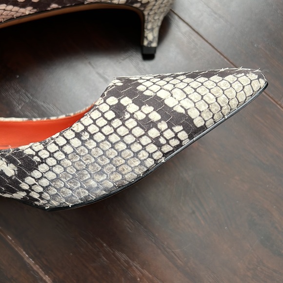 Via Spiga | Snake skin black and white little heeled shoes - Picture 3 of 8